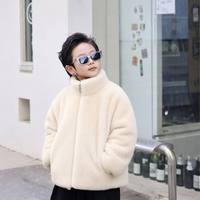 Manteau d'hiver chaud pour bébé à col mandarin, pour garçons et filles, en polyester écologique avec bordure en fausse fourrure épaisse et imprimé léopard