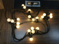 Guirlandes lumineuses suspendues d'extérieur G45 givrées, lampe amovible E27, étanches IP65, approuvées CE ROHS UKCA
