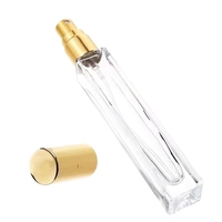 Flacon de parfum en verre carré de luxe, mini, à fond épais, 10 ml, vide, avec boîte, pour huiles essentielles