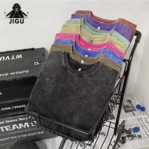 Chất Lượng Cao 100% Cotton Axit Rửa T Áo Sơ Mi Quá Khổ T Áo Sơ Mi Nam Tùy Chỉnh Trống Đá Axit Rửa Cổ Điển T Áo Sơ Mi - Product Image 3