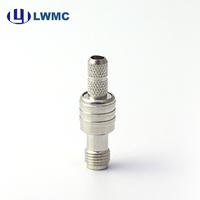 Connecteur RF LWMC SMA femelle à sertir pour câble LMR200 1.30 Max, plaqué or, commande en gros, jusqu'à 6 GHz, placage Albaloy, à souder, avec broche