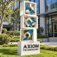 Sculpture 3D personnalisée en acier inoxydable, panneau publicitaire extérieur étanche IP65 avec LED pour entreprises, centres commerciaux et parcs