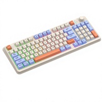 Clavier à membrane K94 sans fil double mode avec boutons rotatifs, design élégant bicolore, rétroéclairé, étanche pour PC et ordinateurs portables, transfrontalier
