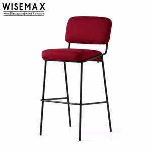 WISEMAX moderno restaurante isla <span class=keywords><strong>bar</strong></span> taburete silla MARCO DE ACERO DE METAL terciopelo falnnel mostrador altura silla para cocina <span class=keywords><strong>sillas</strong></span> de <span class=keywords><strong>bar</strong></span> - Product Image 4