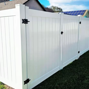 Panel dan Tiang Pagar <span class=keywords><strong>PVC</strong></span> Hemat Biaya, Panel Pagar Privasi Modern, Pagar Taman Putih Tertutup Penuh, Anti Lembab - Product Image 1