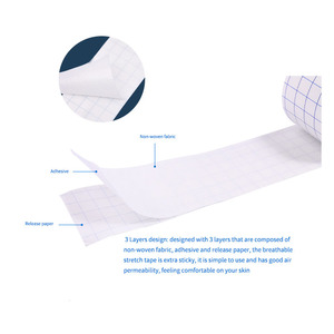 Bande de fixation médicale hypoallergénique en rouleau, bande adhésive extensible non tissée pour pansements - Product Image 4