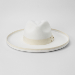 Nouveau gros mode femmes <span class=keywords><strong>large</strong></span> <span class=keywords><strong>crayon</strong></span> bord luxe 100% polyester avec ruban arc Fedora chapeaux en <span class=keywords><strong>feutre</strong></span> - Product Image 3