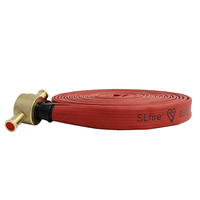 Tuyau en caoutchouc NBR rouge type 3 BS 6391, 17 bars, 1,5/2,5 pouces, pour la lutte contre l'incendie, avec raccords instantanés en laiton BS