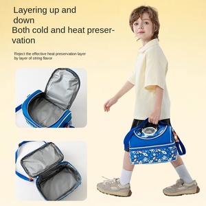 Dessin animé élèves du primaire Oxford sac à lunch isolé étanche isolation thermique Portable en bandoulière garçons filles en gros - Product Image 4