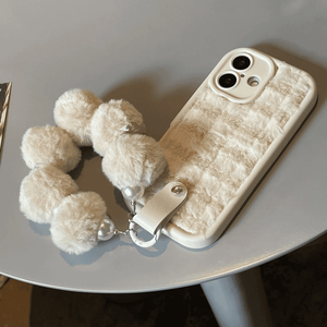 INS Style Winter Plush Phone Back Cover with Lanyard for iPhone 17 Soft Cute Mobile Phone <strong>Accessories</strong> for iPhone 11 12 13 14 15 - Product Image 6
