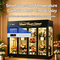 Réfrigérateur Vitrine Florale Verticale BoJin 5 Portes 2 Étagères - Ventilateur, Sans Givre, Contrôle Numérique de la Température, Équipement de Réfrigération pour Fleurs