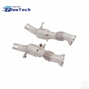 Tube intermédiaire en acier inoxydable avec bouclier thermique et finition sablée pour Ferrari 296 GTB 2.9T V6 hybride - Product Image 6