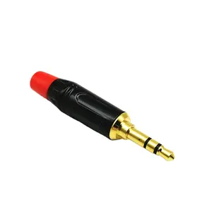 3.5mm altın kaplama ses lüks 3.5mm fiş Jack TRS 3.5 Stereo erkek 180 derece 3.5mm Jack 3.5mm ses jakı kırmızı Aux konektörü