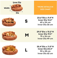 Maßgefertigtes Plüsch-Hundebett Weich Komfortabel und Warm Rundes Haustier-Katzenbett für Mittelgroße und Kleine Hunde Sofa-Bett Donut-Form