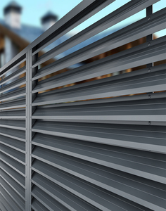 JHR Panneau de clôture de jardin en métal aluminium Ecrans de sécurité pour la confidentialité Louver Slating Gate Clôture décorative en aluminium - Product Image 1