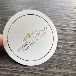 Autocollant rond personnalisé avec logo en feuille d'or, étiquette adhésive imprimée avec motif floral, autocollants adhésifs pour boutique de fleurs, emballage cadeau - Product Image 3