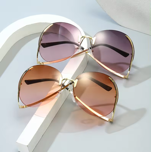 Gafas de Sol de Diseño Irregular de Última Moda, Montura Metálica Multicolor sin Aro, Gafas de Sol de Lujo para Mujer, Gafas de Moda de Lujo - Product Image 2