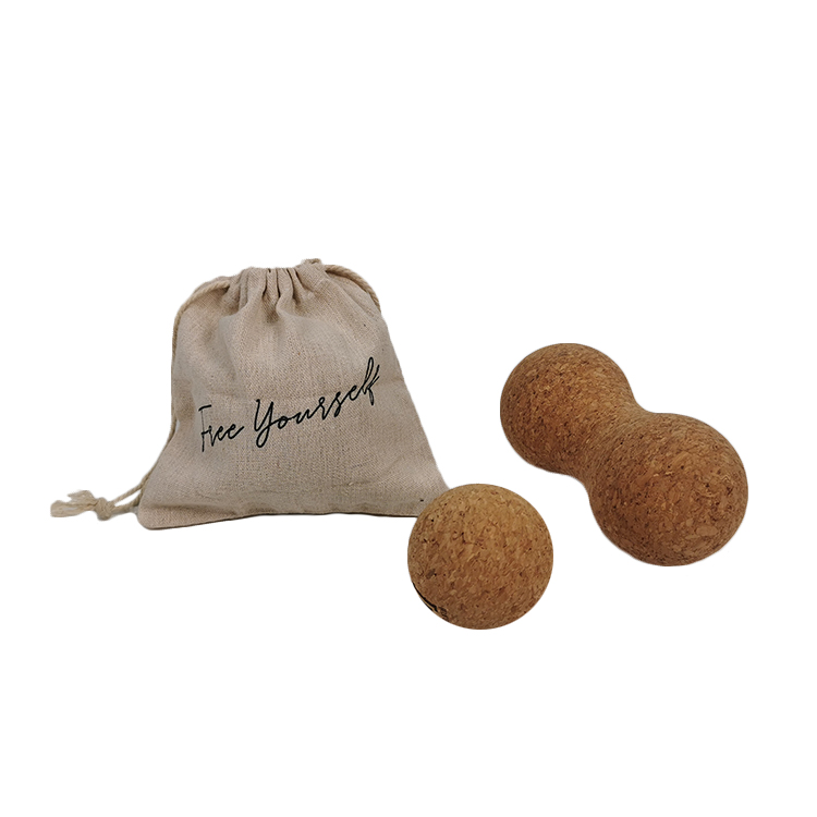 Натуральная пробка, 2 массажных мяча, набор деревянных кирпичей для йоги