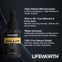 LIFEWORTH GMP Shilajit Shilajeet de l'Himalaya pur Goutte liquide riche en acide fulvique naturel de marque privée