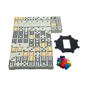 Fábrica al por mayor personalizado <span class=keywords><strong>doble</strong></span> <span class=keywords><strong>12</strong></span> 9 6 juego de dominó 91 55 28 juego de <span class=keywords><strong>tren</strong></span> <span class=keywords><strong>mexicano</strong></span> juego de puntos de colores con caja de lata para entretenimiento - Product Image 3
