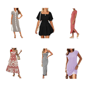 Robes d'été pour femmes, vente en gros, motifs et couleurs variés, designs décontractés - Product Image 2