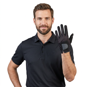 Gants de golf pour hommes SAAR INDUSTRIES de qualité supérieure en peau de mouton, paume en cuir suédé, respirants, durables, antidérapants, adhérence forte, VELCRO - Product Image 1