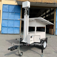 Remorque de surveillance mobile à panneau solaire CCTV électrique de 10 m personnalisée en usine pour la surveillance de la sécurité