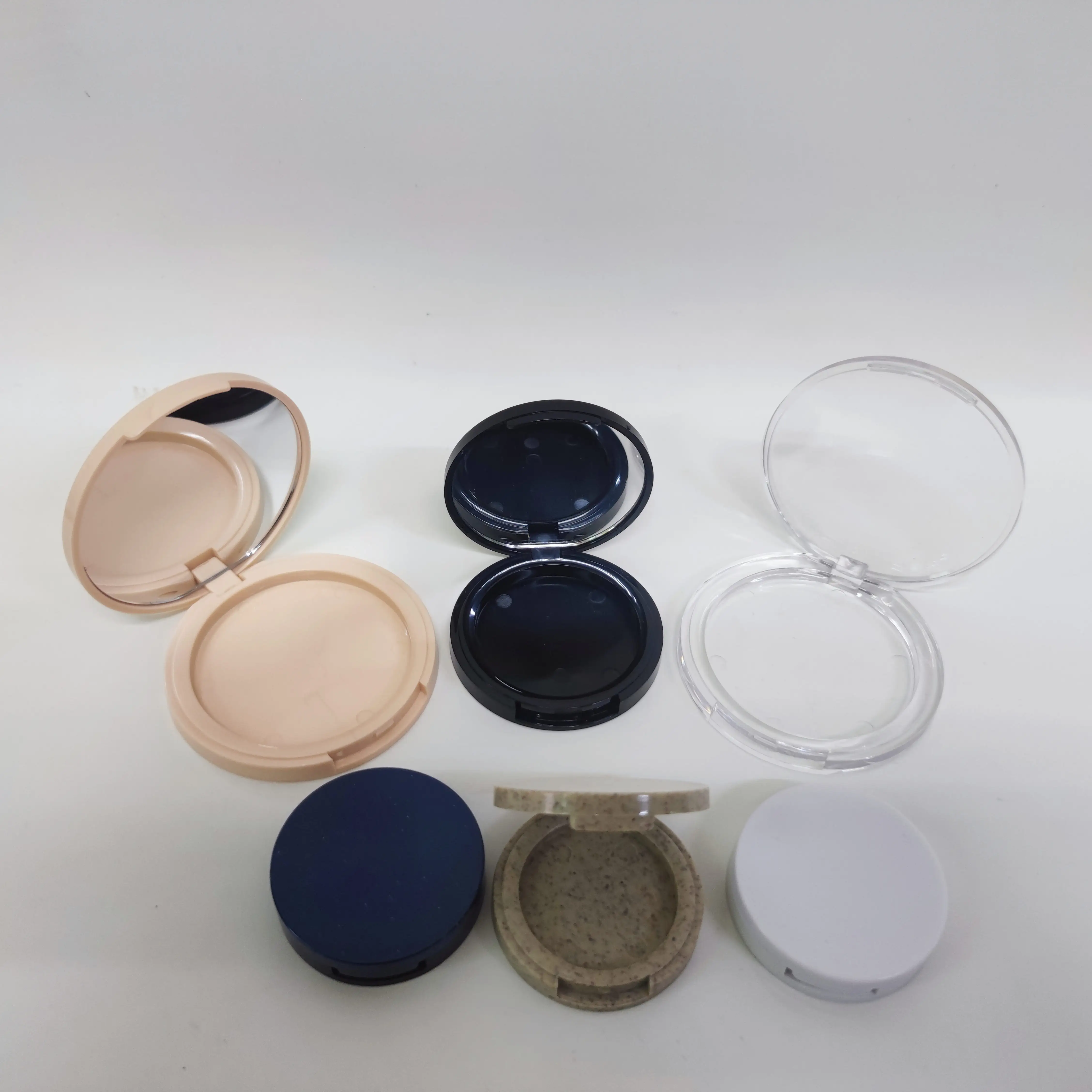 Ronde Lege Make-Up Palet Met Spiegel Eco-Vriendelijke Single Oogschaduw Palet Cosmetische Diy Abs Grote Cosmetica Poeder Case Accepteren