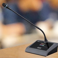 Microphone à condensateur sans fil UHF cardioïde en métal à col de cygne avec écran LCD couleur, suppression du bruit, pour utilisation en conférence sur ordinateur de bureau