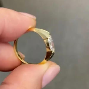 Desain baru cincin pernikahan Moissanite tiruan berlapis emas untuk wanita mewah potongan Marquise kubik zirkonia janji <span class=keywords><strong>Promise</strong></span> - Product Image 4