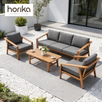 Ensemble de canapés de salon de jardin en rotin avec structure en métal et aluminium, populaire en Europe, pour terrasse et cour