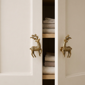Tirador de cajón de metal AK Brass Deer con acabado dorado antiguo, tirador estándar para muebles de cocina y hogar, herrajes decorativos de lujo. - Product Image 2