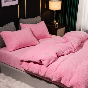 Factory Supply Customized Warm Thick Luxury <strong>Teddy</strong> <strong>Fleece</strong> Bedding Set for Cold Winner - Product Image 3