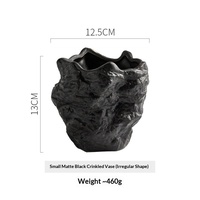 Pot de fleurs en céramique de style Wabi-sabi, créatif, pour bonsaï, succulentes, décoratif, irrégulier, noir naturel, ornement artistique
