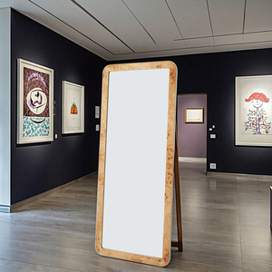 Kính độ nét cao vuông Burl khung gỗ sàn gương cho phòng ngủ và phòng khách trang trí - Product Image 3