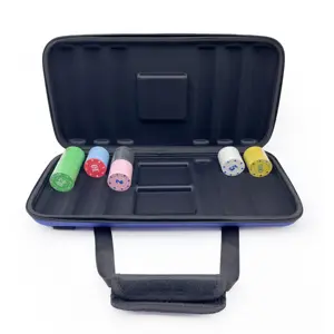 제조 업체 사용자 정의 하드 에바 클레이 클래식 카지노 300 pcs 포커 칩 2 카드 놀이 포커 케이스 포장 보관 상자 칩 가방