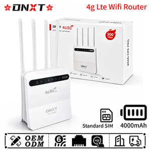 Router DNXT 4G WiFi6 300Mbps, Router Wifi 6 4000mAh Cat4 2.4GHz con Tarjeta SIM, 1WAN/4LAN, Ideal para Oficina - Product Image 1
