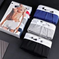 Caleçons Boxers Sans Coutures en Coton Pur pour Hommes, Respirants, Taille Haute, Tricotés, Vente en Gros Transfrontalière (ODM)