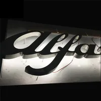 Enseigne lumineuse LED 3D GFace à bords taillés diamant, étanche IP65, en acier inoxydable, lettres rétroéclairées pour bijouterie haut de gamme et automobile
