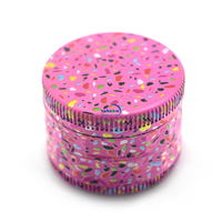 4 pièces Logo personnalisé Smoke Shop Fournisseur de la Chine Accessoire pour fumer 63mm Stripe Rubber Paint Full UV Coating Grinder Tobacco Herb