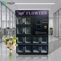 Fabricante de Máquinas Expendedoras, Máquina Expendedora de Flores Inteligente 24/7 con 10 Compartimentos para Ramos Frescos, Equipo de Venta Minorista