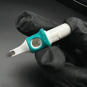 Tek silikon dövme iğne kartuşu sterilize profesyonel dövme kartuş İğne parmak çıkıntı membran kartuşları