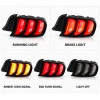 Feux arrière LED d'usine PCS T10 SPS pour Ford Mustang 2015 2016 2017 2018 2019, clignotants séquentiels, paire de lampes arrière