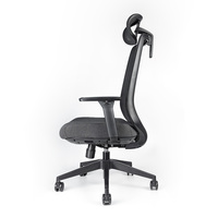 Chaise de bureau ergonomique moderne en maille avec support lombaire réglable et cadre en nylon, dossier haut, pour la maison, l'étude, le jeu et l'hôtellerie