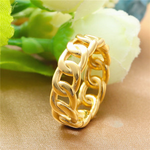 <b>Chain</b> Ring Men's Stainless Steel Hollow Retro Punk Style Gold Color Jewelry Gift - Product Image 2