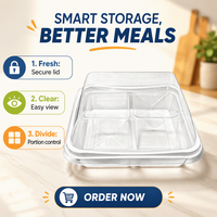 Boîtes d'emballage en blister PET à 4 cavités pour gâteaux de lune, muffins, puddings, mochis, desserts, gâteaux carrés, boîte de boulangerie transparente avec couvercles