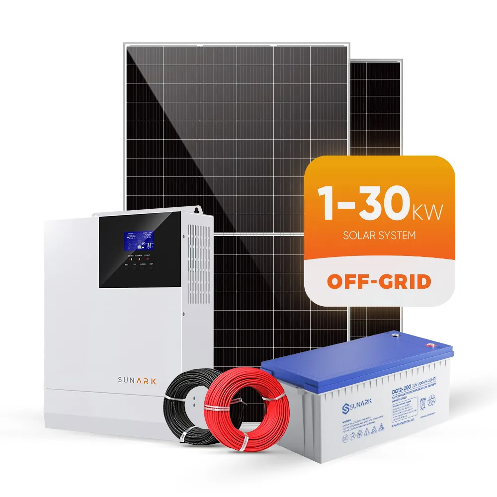 Sunark komplettes Solarenergiesystem 6 kW 10 kW 20 kW 30 kW für Zuhause Off-Grid-Solar-Phatovoltaik-Stromanlage Preispakete