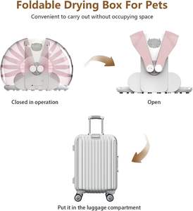 Populaire pliable boîte de séchage pour animaux de compagnie chat chien sèche-cheveux automatique ménage bain coup sec artefact animalerie dédiée - Product Image 3