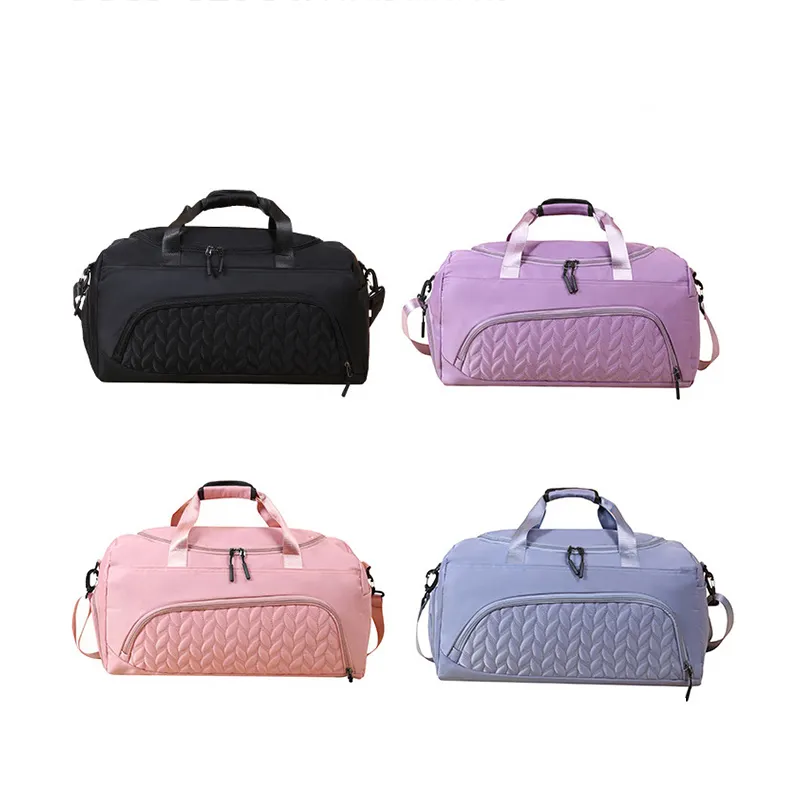 Sac de sport de danse en nylon de grande capacité avec compartiment à chaussures sac de sport de gymnastique d'entraînement de fitness portable étanche pour femmes