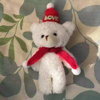 Noël chaud édition limitée chapeau de père noël écharpe ours en peluche jouet en polyester peluche maille cadeau de noël préféré des enfants